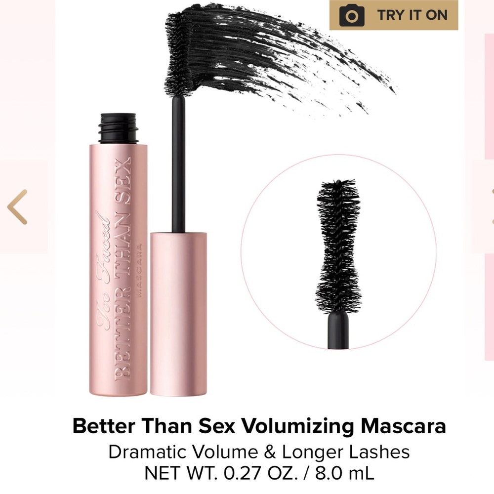 Two faced better than sex Mascara - BRAND NEW NEVER OPENED